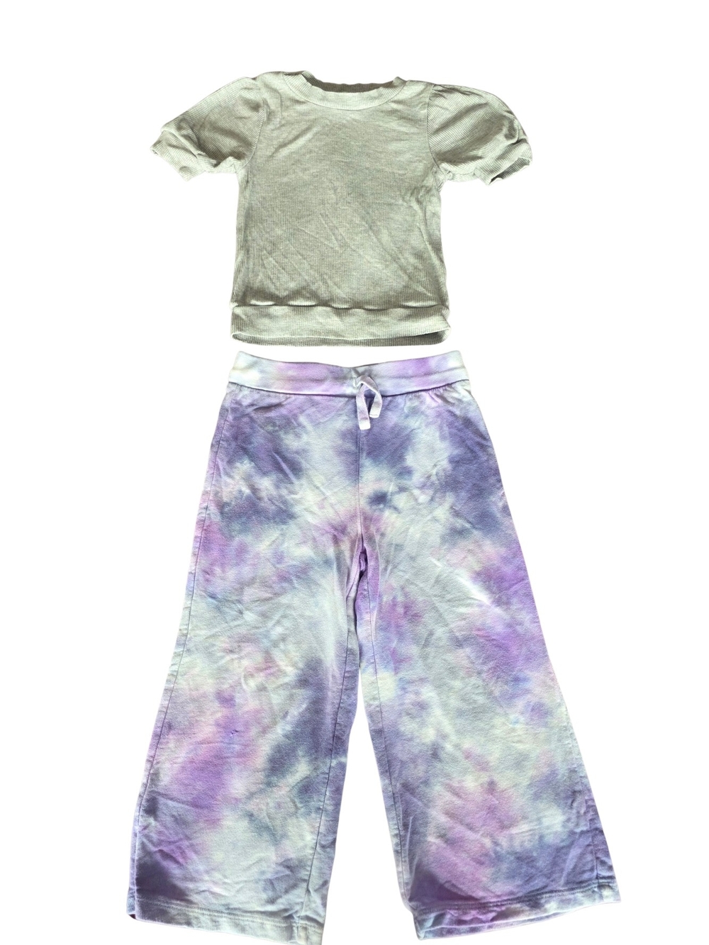 Splendid Girls Tie-Dye Wide Leg Joggers - Purple & Blue